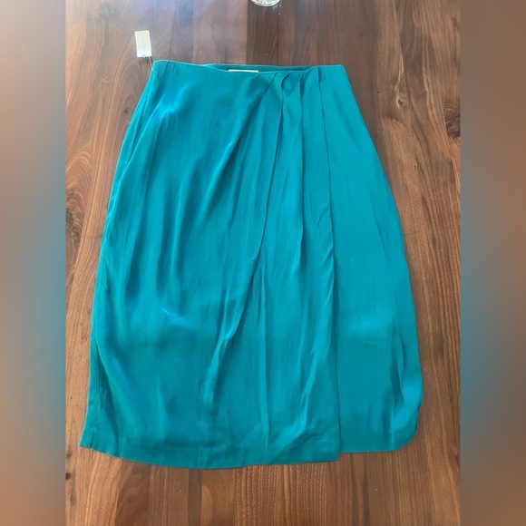 Anthropologie Teal Silk Skirt size 8 - Picture 4 of 10